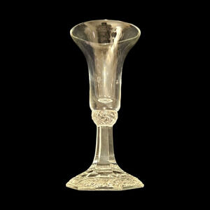 Rosenthal Crystal Cordial Glass Etched Floral Hex Base Stem Vintage